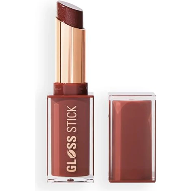 Revolution Pout Lip Gloss, Hochglänzendes Lippen-Gloss mit Hyaluronsäure & Vitamin E, Vegan & Tierversuchsfrei, 3g, Shimmer Toasted Caramel – Bild 1