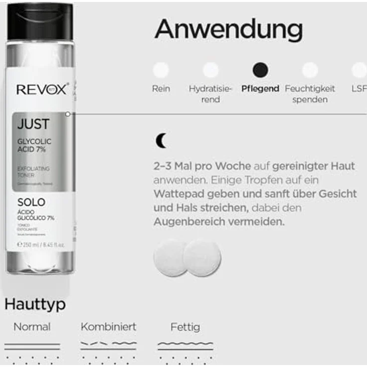 Revox B77 JUST Glykolsäure 7%, Gesichtstonikum für Damen, alkoholfrei, 250 ml – Bild 5