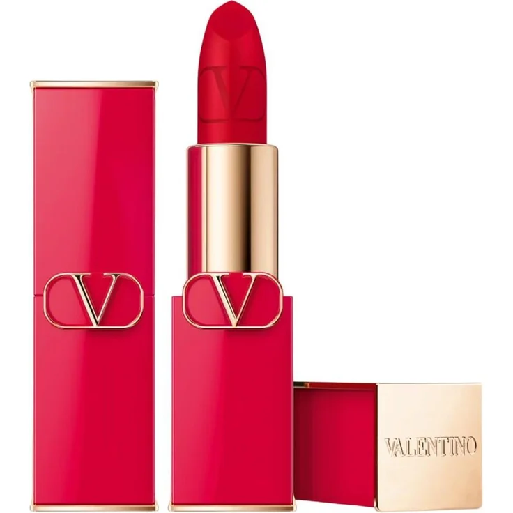 Valentino Rosso Matte Cream Lipstick 22a, nachfüllbar, 35g - luxuriöses mattes Finish in klassischem Rot