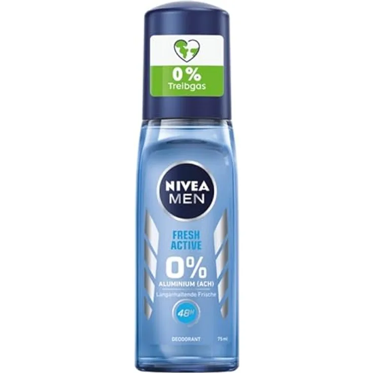 Nivea Men Fresh Active Deo Zerstäuber, Deodorant ohne Aluminium (ACH) mit 48h Schutz (75 ml)