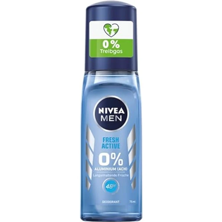 Nivea Men Fresh Active Deo Zerstäuber, Deodorant ohne Aluminium (ACH) mit 48h Schutz (75 ml)