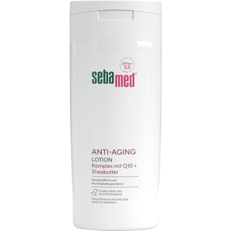 Sebamed Anti-Aging Lotion, Bodylotion mit Q10, für Männer und Frauen, schnell einziehend, gegen Juckreiz und Austrocknung, 200 ml, für trockene Haut