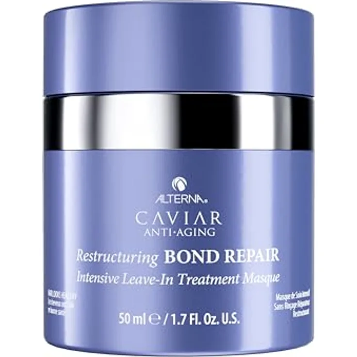 Alterna Caviar Bond Repair Leave In Treatment Masque für strapaziertes Haar, 50 ml - Intensive Feuchtigkeit, Regenerierende Inhaltsstoffe, Elastizität und Glanz, Haarstruktur reparierend, Haarbruch verhindernd