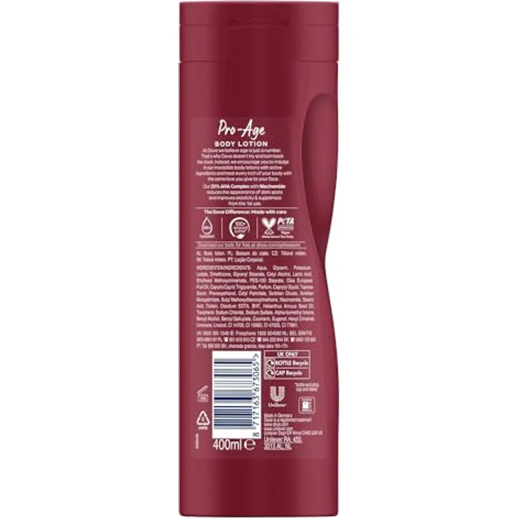 Dove Pro Age Care Körperlotion 400 ml - Nährende Feuchtigkeitspflege für reife Haut – Bild 2
