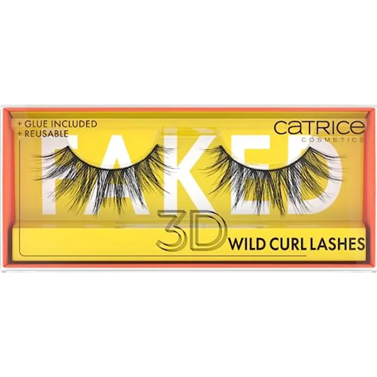 Catrice Faked 3D Wild Curl Lashes, künstliche Wimpern, Schwarz, langanhaltend, Falsche Wimpern-Effekt, vegan, ohne Mikroplastikpartikel, Nanopartikel frei, ohne Parfüm, 1er Pack (1pair)