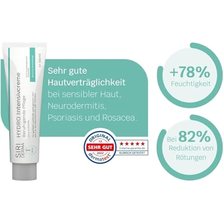 SIRIDERMA HYDRO Intensivcreme | Creme für juckende und gereizte Haut bei Neurodermitis und Psoriasis (ohne Parfum, 150 ml) – Bild 5