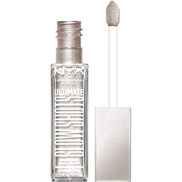 NYX Professional Makeup Ultimate Glow Shots Flüssig-Lidschatten mit Glitzereffekt, Farbton 03 Come Thru Coconut, 7,5 ml