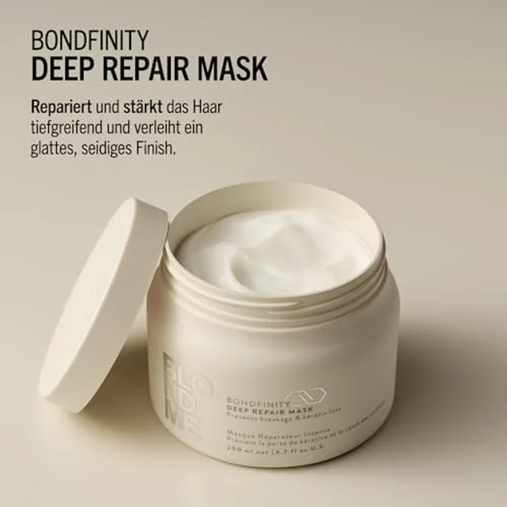 Schwarzkopf Professional BLONDME Bondfinity Deep Repair Mask Haarmaske Stärkende Haarpflege 200 ml, Glättet Und Schützt Poröses Haar, Hydratisierend Und Weichmachend – Bild 4