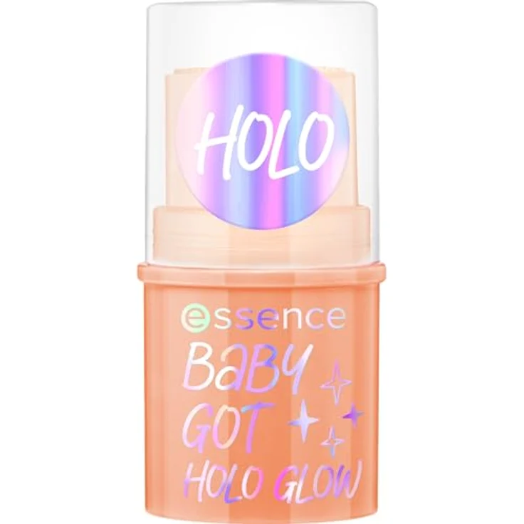 essence BABY GOT HOLO GLOW highlighter stick, Nr. 10, Mehrfarbig, holographischer pfirsichähnlicher Schimmer, vegan, ölfrei, 1er Pack (5g) – Bild 2