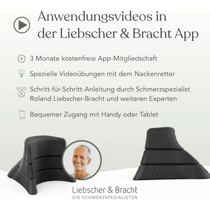 Liebscher & Bracht Nackenretter, 3-tlg. Nacken-Massagegerät mit Aufsatz und zwei Sockeln, inkl. 3 Monate Zugang zur Liebscher & Bracht App – Bild 4