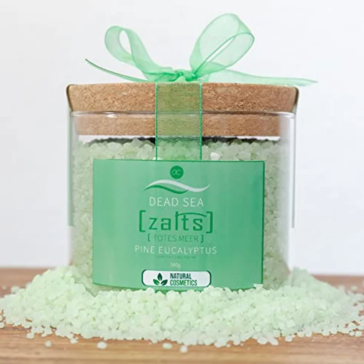 Accentra Zalts Totes Meer Badesalz im Glas mit Korkverschluss – 540g Totes Meersalz MADE in GERMANY mit Fichtennadel- und Eukalyptusöl angereichert – Bild 2