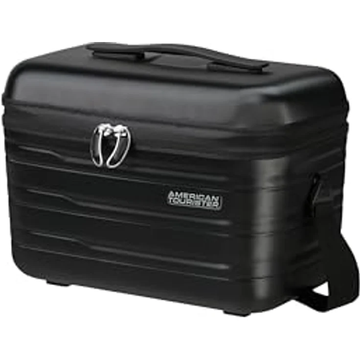 American Tourister Flashline - Kosmetikkoffer, 36 cm, Schwarz (Shadow Black) mit elastischen Schlaufen, Smart Sleeve und abnehmbarem Schulterriemen – Bild 1