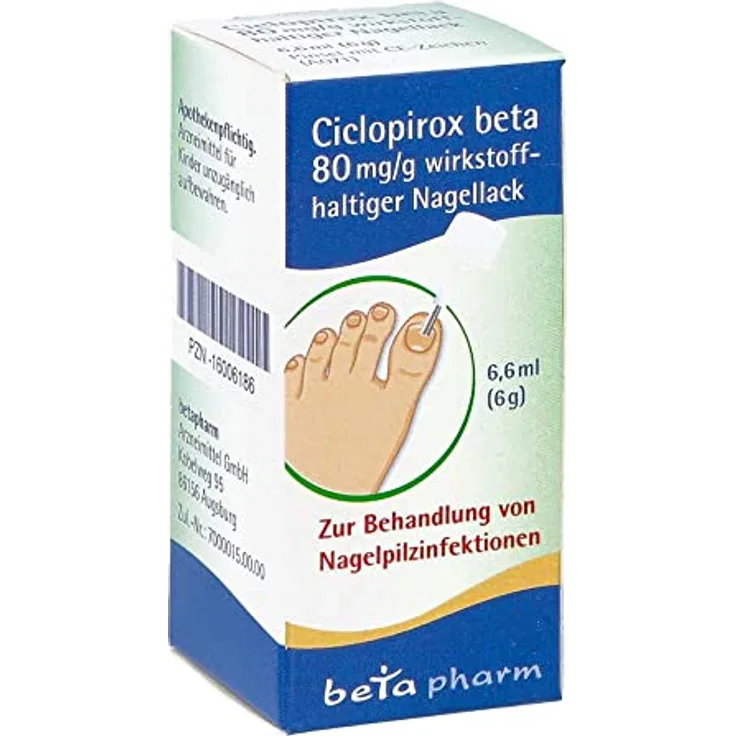 Ciclopirox beta 80 mg/g wirkstoffhaltiger Nagellack, 6.6 ml