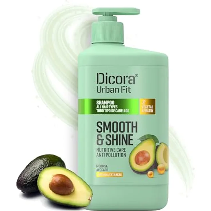 Dicora Urban Fit Glatt&Glanz Shampoo, 800 ml mit Avocadoextrakt für glattes und glänzendes Haar