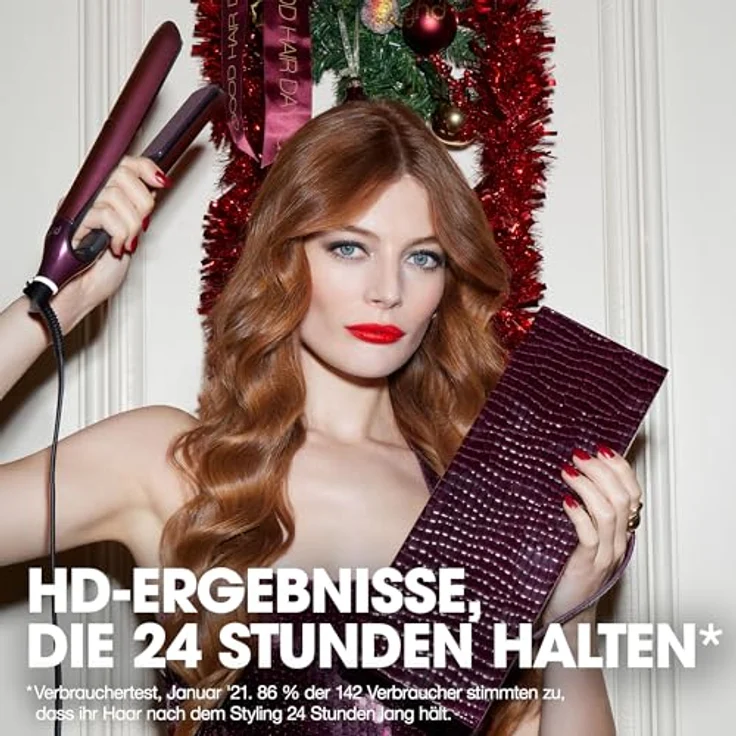 ghd chronos Limited Edition Glätteisen Cherry Chic, 26mm Platten, HD-Motion Responsive Technologie, luxuriöses Vanity Case, Kirschrot – Bild 4