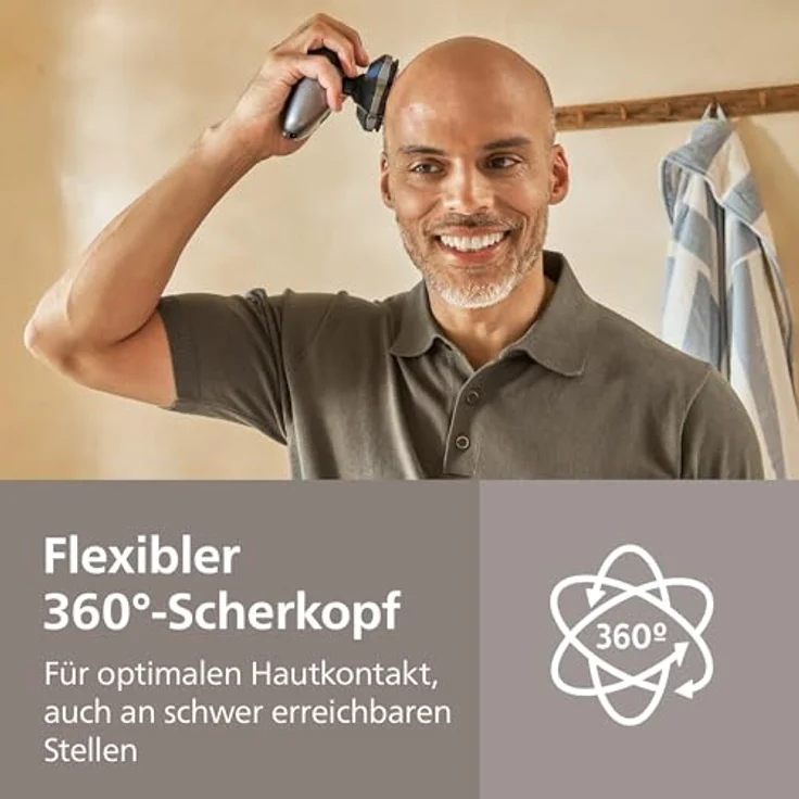 PHILIPS Head Shaver Pro Series 7000, Glatzenrasierer mit 360°-Scherkopf, ComfortCut-Klingen, wasserdicht, Modell HS7980/15 – Bild 3