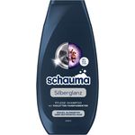 Schwarzkopf Schauma Pflege-Shampoo Silberglanz (250 ml), Silbershampoo mit violetten Farbpigmenten, reduziert Gelbstich für graues, blondiertes oder gesträhntes Haar, vegane Formel