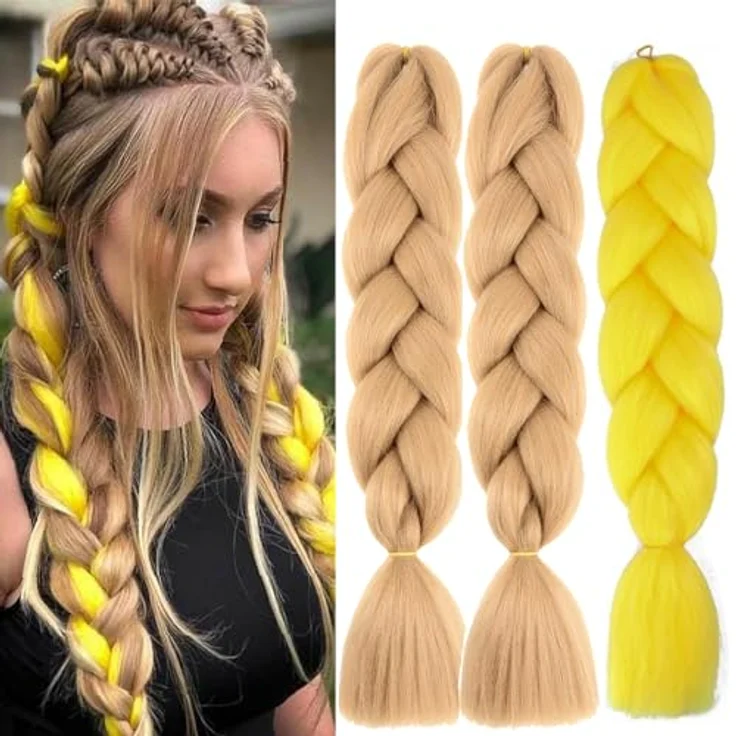 Shangxiu Jumbo-Flechthaar, braune Braids Extensions aus Kunsthaar, 24" (60 cm), 600g, schuppenfrei und weich – Bild 1