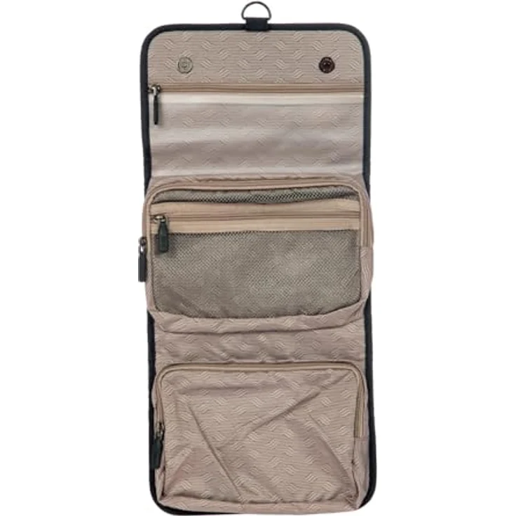 Brics Ulisse Necessaire, kosmetiktasche, schwarz, 3 l, faltbar, wasserabweisend, mit Haken und transparentem Netzfach – Bild 2