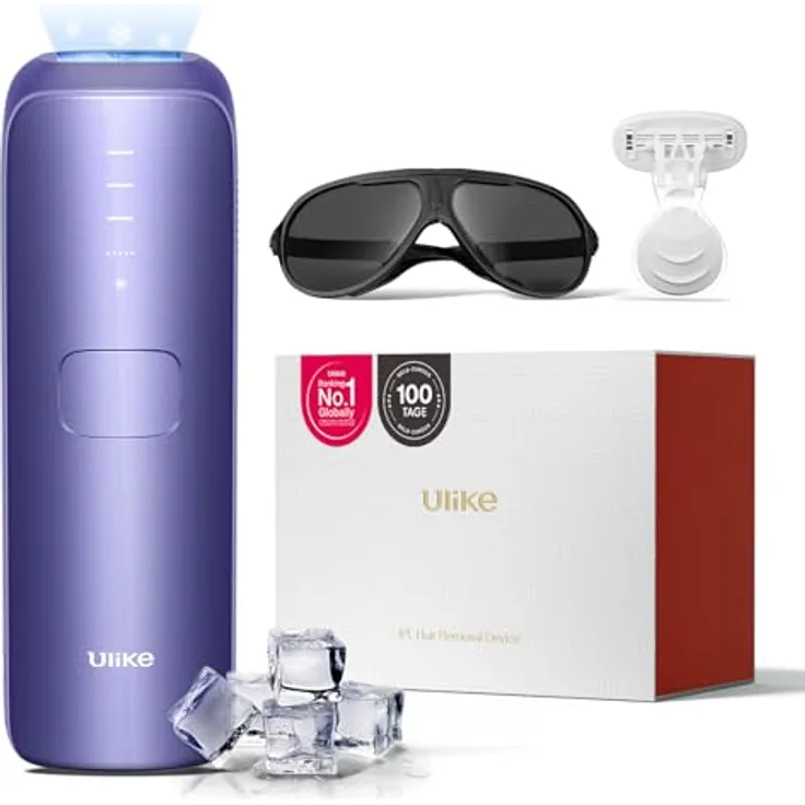 Ulike Air 3 Sapphire Ice Cooling, IPL-Haarentfernungsgerät in elegantem Violett für schmerzfreie Anwendung