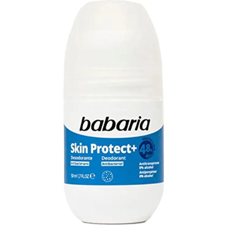 Babaria Desodorante Roll-On Skin Protect+, 50 ml, für täglichen Gebrauch, einfache Anwendung