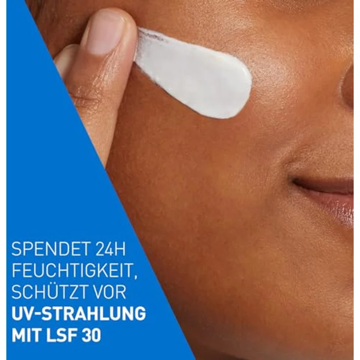 CeraVe Gesichtscreme mit LSF 30, Feuchtigkeitsspendende Creme mit Lichtschutzfaktor 30, Ohne Duftstoffe und Parabene, Bei normaler bis trockener Haut, 52 ml – Bild 5