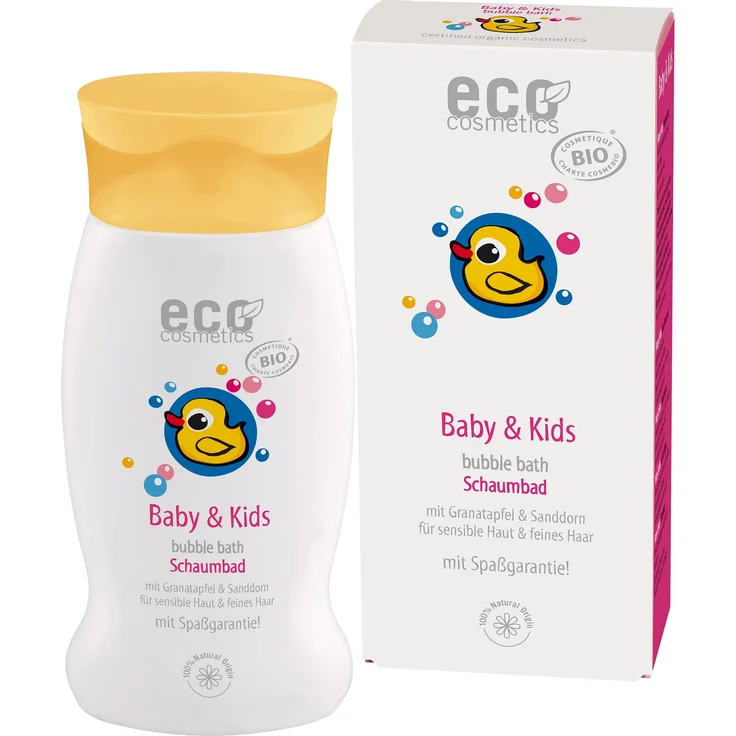 eco cosmetics Baby Schaumbad 200 ml, sanfte Reinigung und Feuchtigkeitsspender für empfindliche Baby- und Kinderhaut – Bild 1