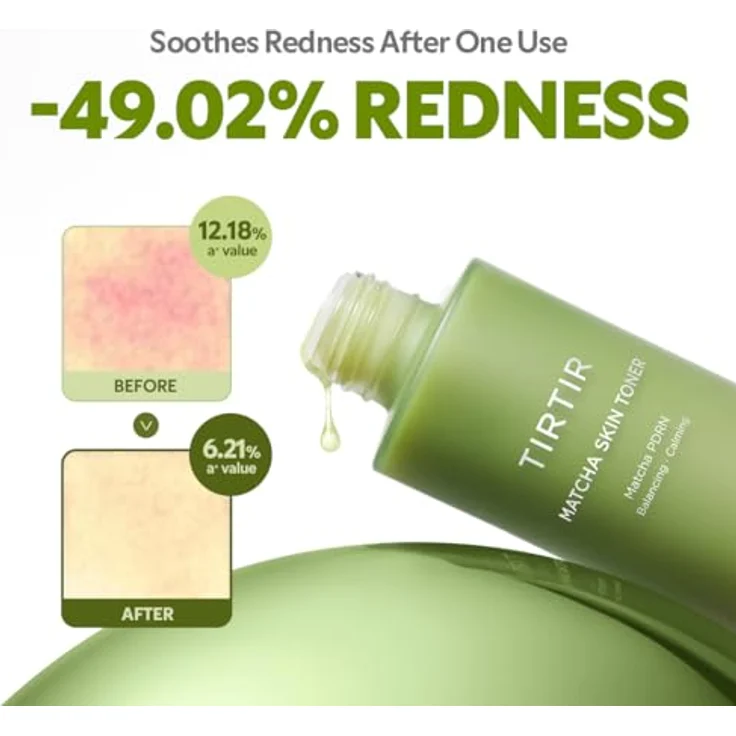 TIRTIR Matcha Skin Toner, beruhigendes Gesichts-Tonikum mit feuchtigkeitsspendender Wirkung, 150 ml – Bild 5