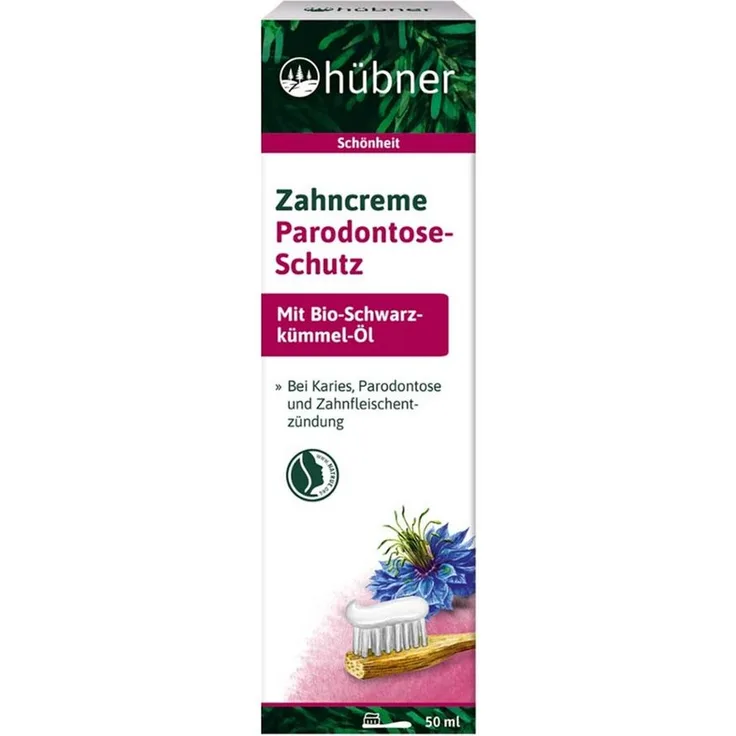 hübner Zahncreme Parodontose-Schutz, mit Bio-Schwarzkümmel-Öl und Xylitol, 50ml