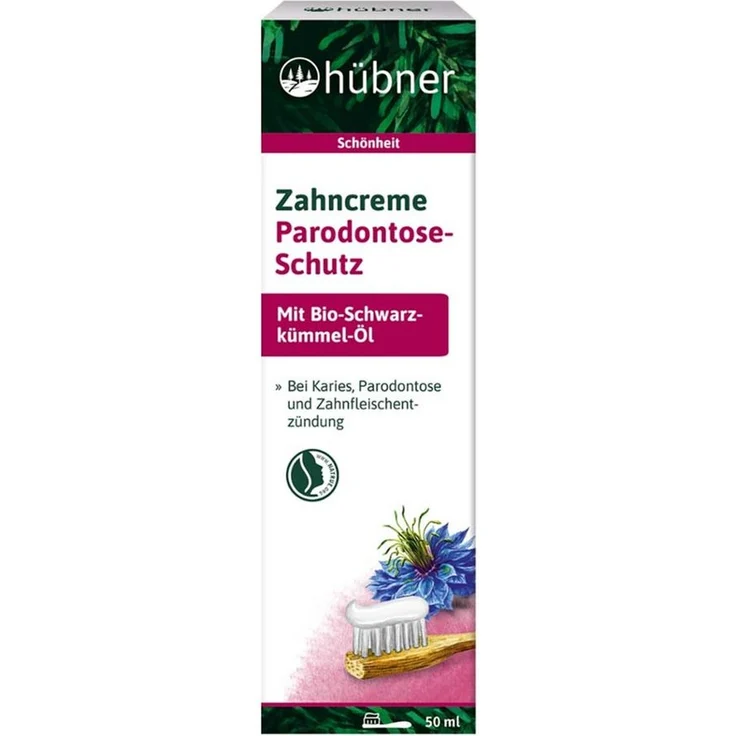 hübner Zahncreme Parodontose-Schutz, mit Bio-Schwarzkümmel-Öl und Xylitol, 50ml