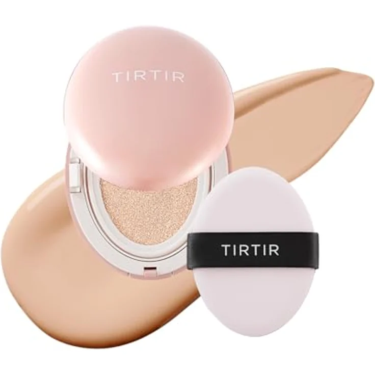 TIRTIR Mask Fit Aura Cushion Mini, mattierendes Make-up im Schwämmchen, Farbton 17C Porcelain, 4.5 g, mit ausgezeichneter Abdeckung und langanhaltendem Effekt – Bild 1