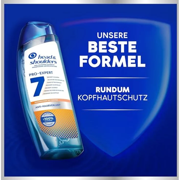 Head & Shoulders PRO-EXPERT 7 Anti-Haarverlust Anti-Schuppen-Shampoo Mit Koffein 250ml, Kompletter Kopfhautschutz, Klinisch Getestet. – Bild 2