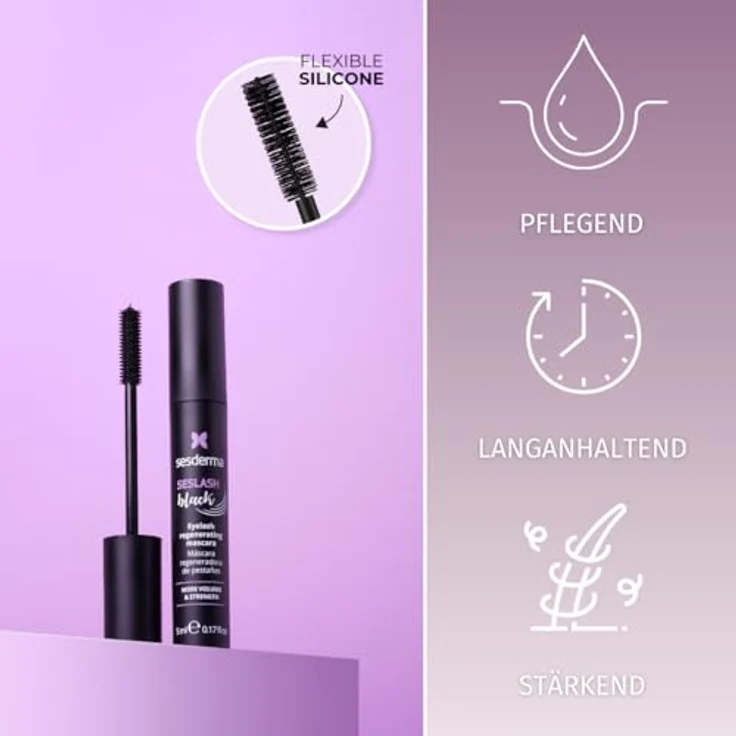 SESDERMA Seslash Black Regenerierende Mascara 5ml - Wimpernstärkende & Feuchtigkeitsspendende Formel, Rotalgen & Hydrolysiertes Keratin, Schwarz – Bild 4