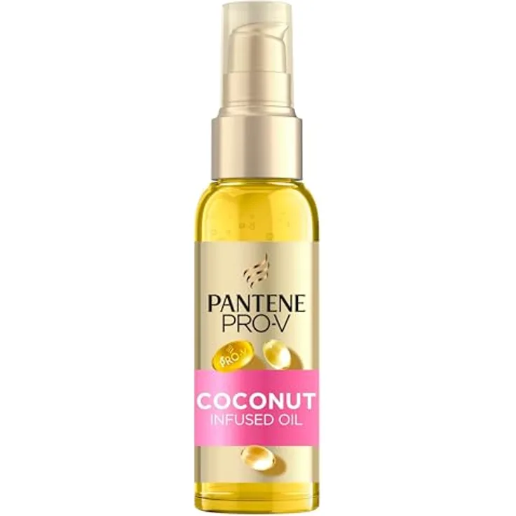 Pantene Pro-V Coconut Infused Haaröl Für Intensive Feuchtigkeit, Haarpflege Glanz, Haarpflege Trockenes Haar, Haarpflege für Trockene Haare, Haarpflege, Haaröl, Haar Öl, Beauty, Gold, 100ml