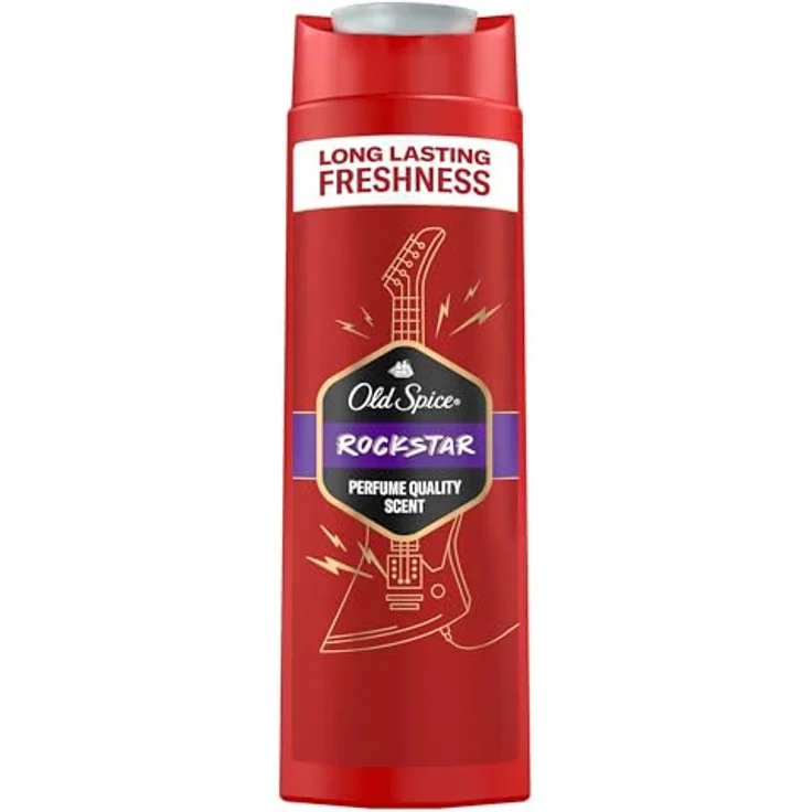 Old Spice Rockstar 3-in-1 Duschgel & Shampoo für Männer, 400ml, langanhaltender, frischer Duft in Parfümqualität, Tiefenreinigung für Haare-Gesicht-Körper, sanftes Hautgefühl – Bild 1