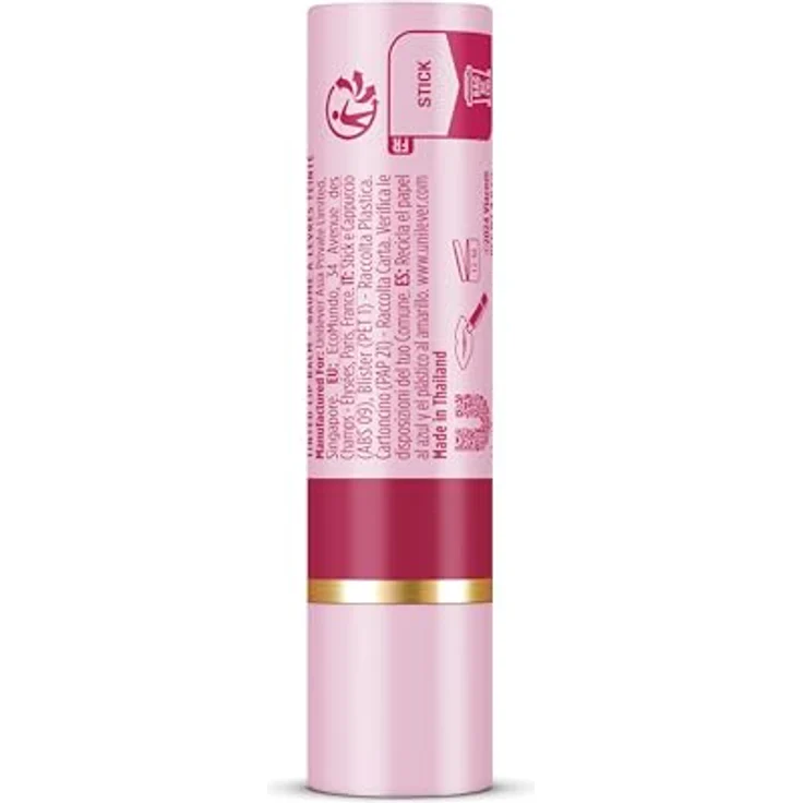 Vaseline Lippenbalsam mit Farbe, Emily Parisian Pink, 3 g, 24-Stunden-Feuchtigkeitsversorgung mit 9% Vaseline, intensives Rosa – Bild 4