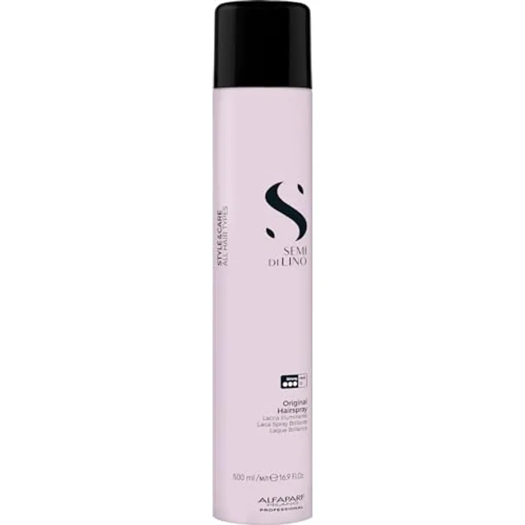 Alfaparf Milano Semi Di Lino Style&Care Original Hairspray 500ml, glänzendes Haarspray mit starkem Halt