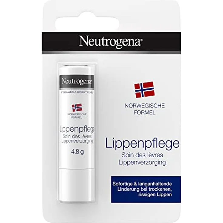 Neutrogena Norwegische Formel Lippenpflege, pflegender Lippenpflegestift für rissige und trockene Lippen (1 x 4,8 g)