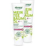 alkmene Mein Teebaumöl Kariesschutz Zahncreme 2x 100 ml mit 6fach Schutz - naturreines Teebaumöl, vegan & klimaneutral - Fluorid Zahnpasta für starke Zähne & gesundes Zahnfleisch - Toothpaste