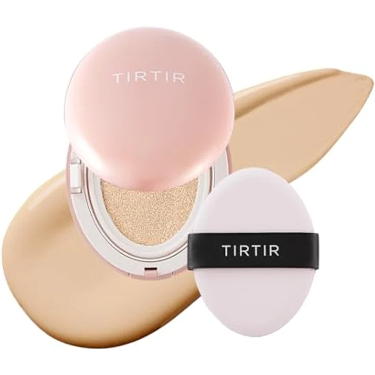 TIRTIR Mask Fit Aura Cushion Mini, mattierendes Make-up im Schwämmchen, Farbton 17W French Vanilla, 4.5 g, mit ausgezeichneter Abdeckung und feuchtigkeitsspendender Hyaluronsäure – Bild 1