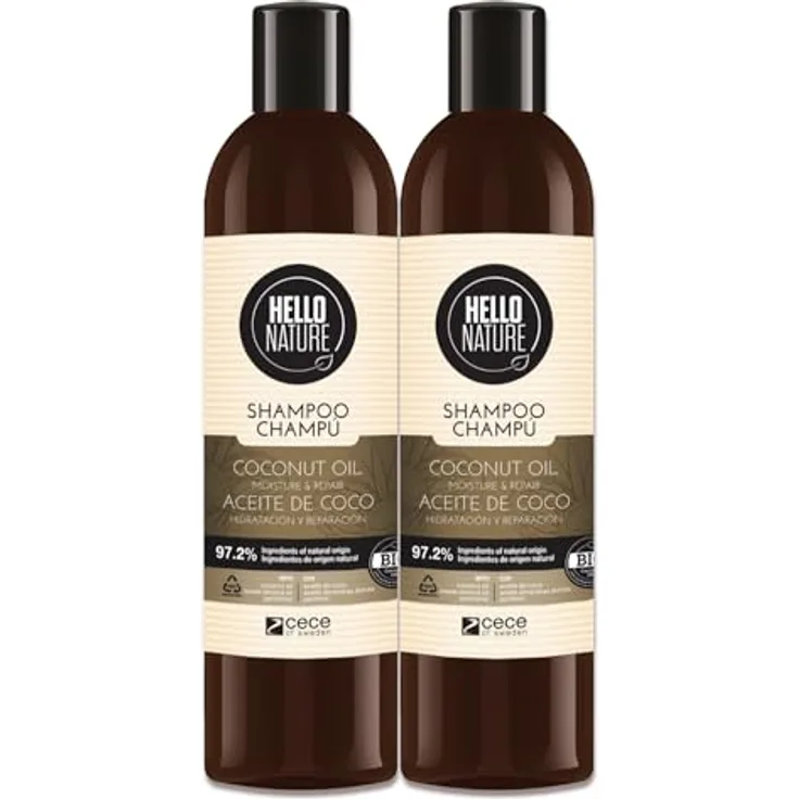 P-Beauty Naturkosmetik Repair Shampoo Kokosöl, 2x300ml - für trockenes & geschädigtes Haar, vegan, silikonfrei, mit Panthenol, Vitamin E, Argan- & Jojobaöl, Anti-Frizz, bio