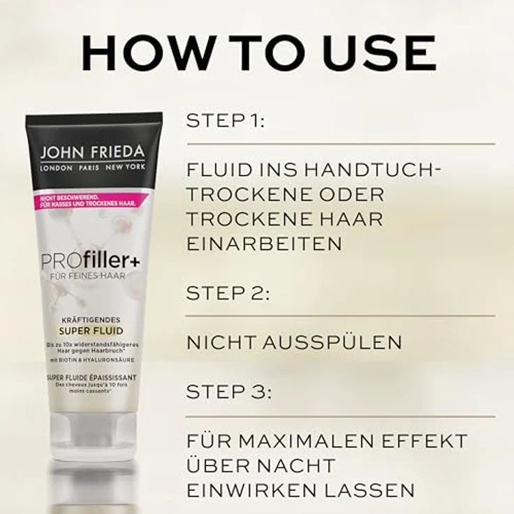 John Frieda PROfiller+ Kräftigendes Super Fluid 100 ml für feines, dünnens Haar – Bild 5