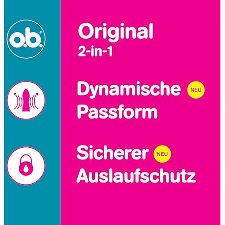 o.b. Original Ultra 2-in-1-Schutz Tampons, 32 Stück, mit Dynamic Fit-Technologie und bis zu 100% Auslaufschutz – Bild 3