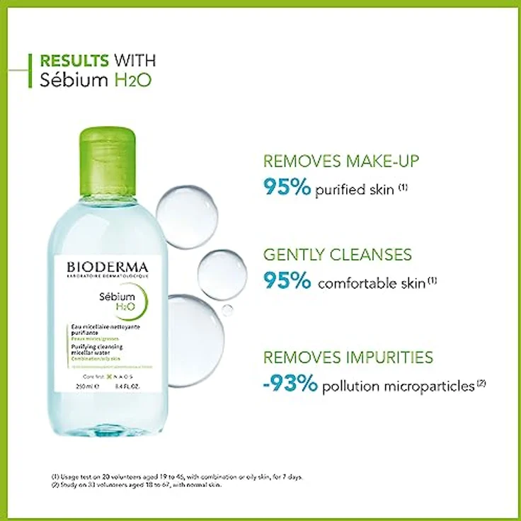 Bioderma Sébium H2O Solution Micellaire Lotion 250 ml, für Mischhaut geeignet – Bild 2