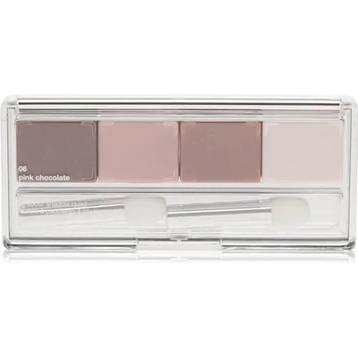 Clinique All About Shadow™ Quad Lidschattenpalette, Farbton Pink Chocolate, 3,3 g, mit gleichmäßiger Farbabdeckung und Glitzereffekt, ophthalmologisch getestet