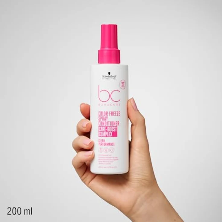 Schwarzkopf Professional Bonacure Color Freeze Spray Conditioner Leave In Für Poröses Coloriertes Haar Vegan pH 4.5 Elastizität Kein Verblassen Langanhaltende Farbintensität Entwirrend 200 ml – Bild 2