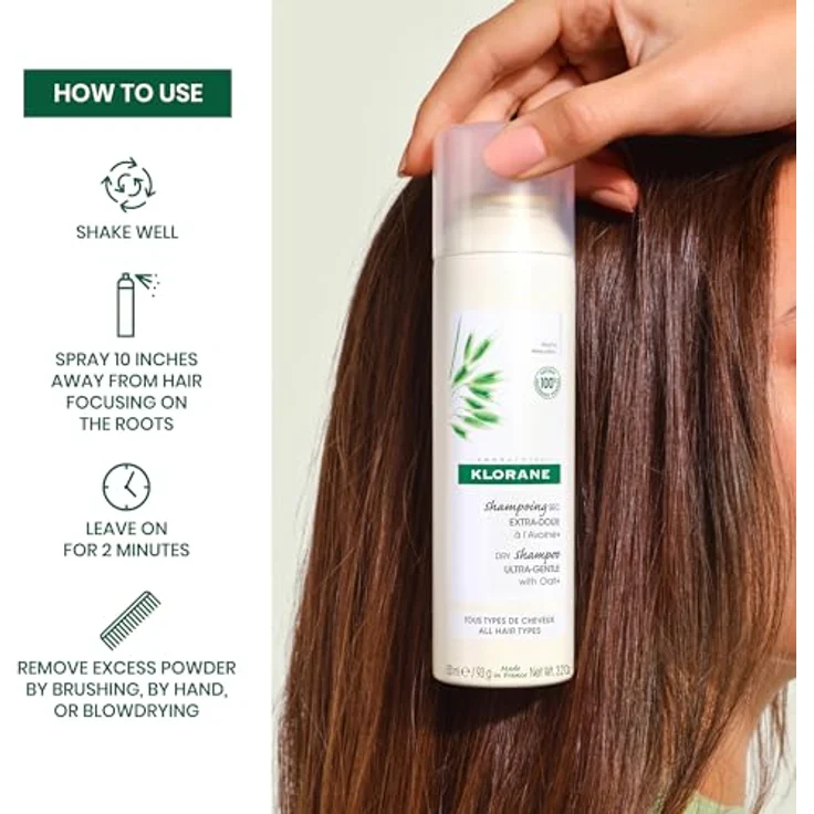 Klorane Shampooing Secs Lait D'Avoine/Hafermilch Trockenshampoo 150 ml – Bild 4