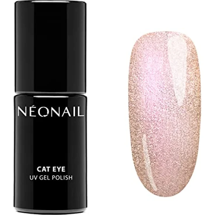 NÉONAIL UV Nagellack 7,2 ml Orange Satin Quartz Cat Eye - UV Lack Glitter Gel Nägel Nageldesign Shellack – Bild 1