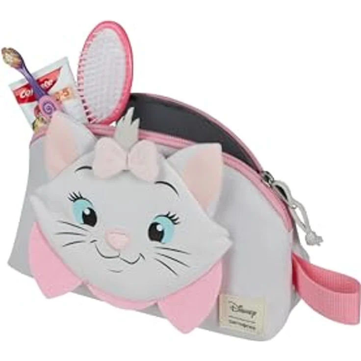 Samsonite Happy Sammies Disney Kulturbeutel, 22 cm, 2.5 L, Mehrfarbig (Aristocat Marie) mit 3D-Details, recyceltem Material und Namensschild – Bild 5