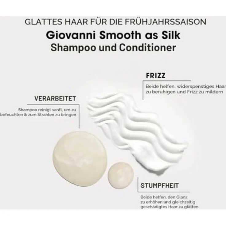 Giovanni Smooth As Silk Shampoo 710ml, sulfatfreies Shampoo für seidig weiches, frizzfreies Haar, vegan und parabenfrei – Bild 5